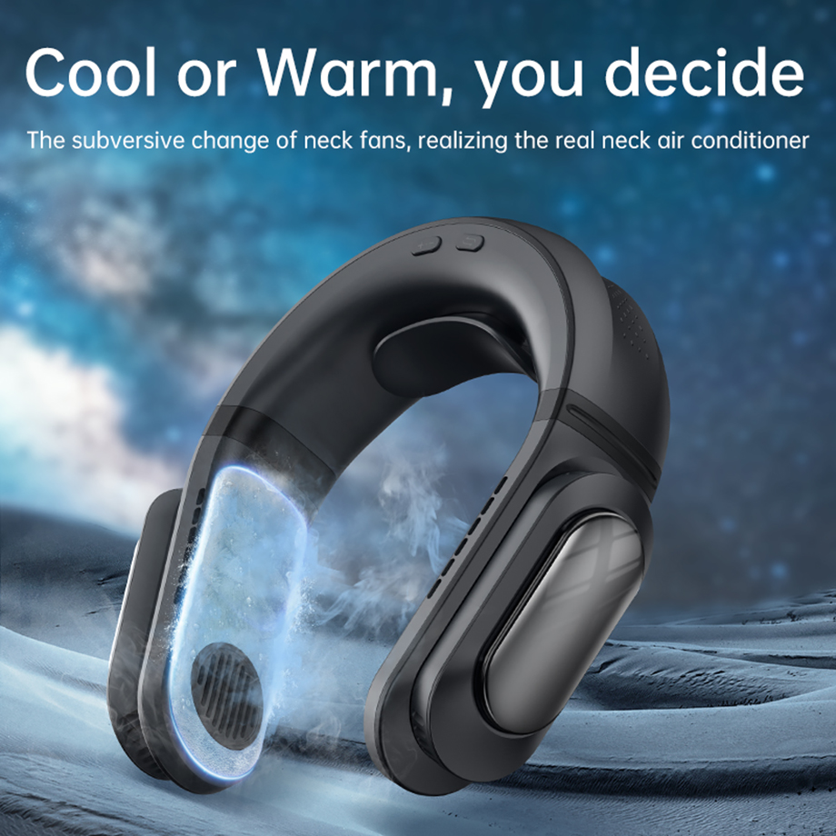 LB11 Super Fast Charge 6000mah Wearable Hanging Neck Air Conditioner Fan With Cooling Wind Hot Wind Portable Neck Fan Featured Image