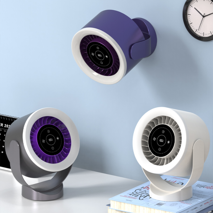 FT06 Table Fan Light Wall Mount Desktop Adjustable Air Circulation Fan with LED Light Smart Electric Table Rechargeable Fan Featured Image