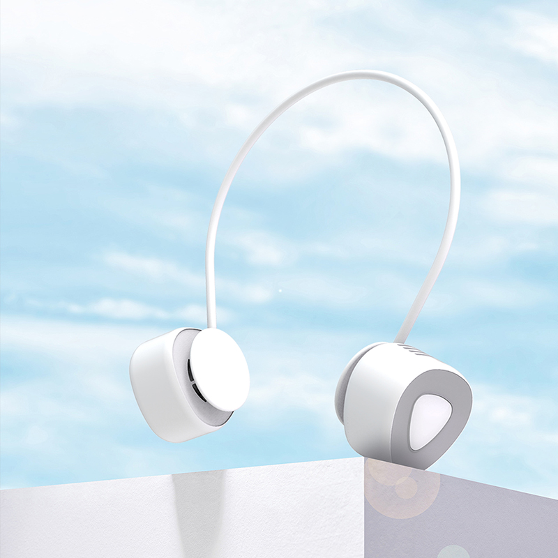 FB03 Mini Hand Free Neck Fan Portable Hanging Cooling Fan USB Rechargeable Neck Fan for Outdoor Sport Featured Image